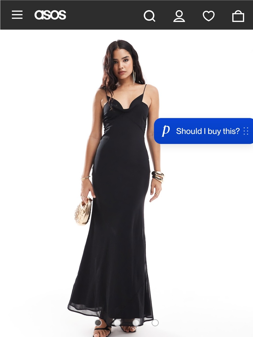 Black Strappy Open-Back Maxi Dress ASOS